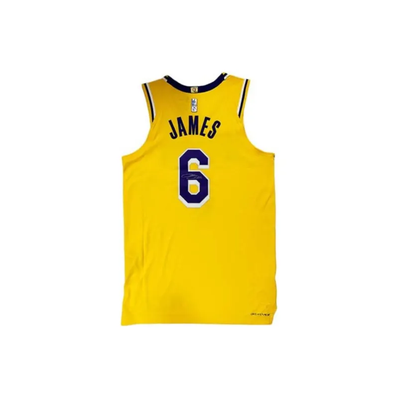 Yi Shot Jersey Los Angeles Lakers 75th Anniversary AU Edition With SA Certificate Framed And Collectible Yellow-3