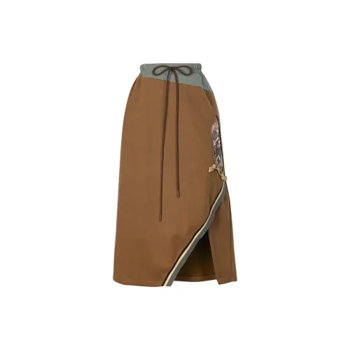 Snbl Casual Long Skirts Women's Brown