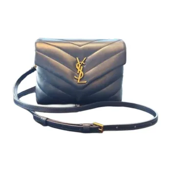 SAINT LAURENT Quilting Calfskin Crossbody Bag Women's Marine Blue