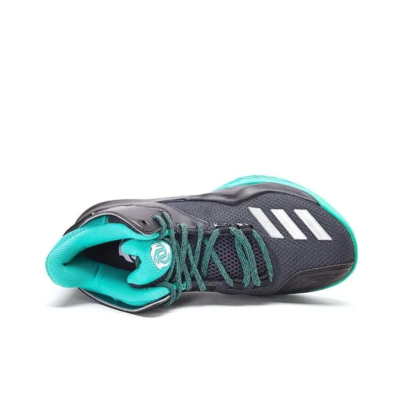 Adidas D Rose 773 Anti-Slip Wear-Resistant Mid-Top Basketball Shoes Men's Black Green-2