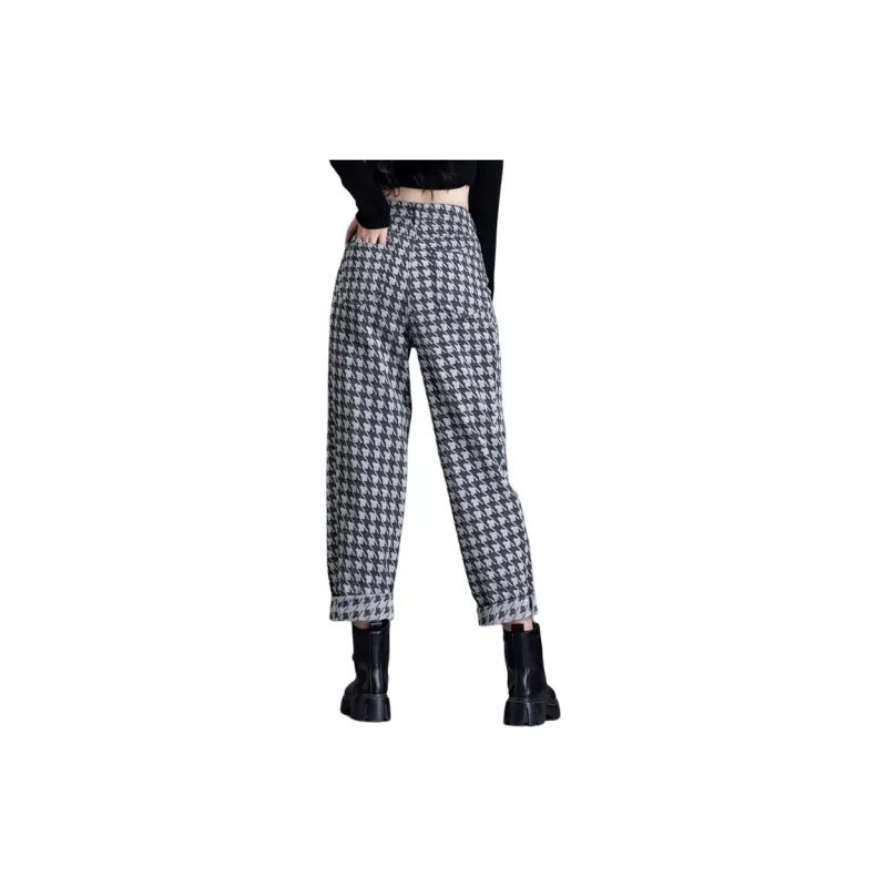 You Cow Me Pants Jeans Women's Black Gray-4