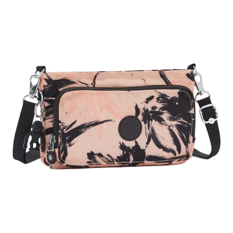 Kipling Polyester Handheld Shoulder Bag, Crossbody Bag Small Size Women's Coral Flower-1