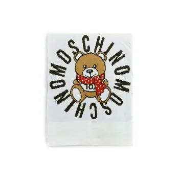 MOSCHINO Wool Acrylic Knit Scarves Women's White