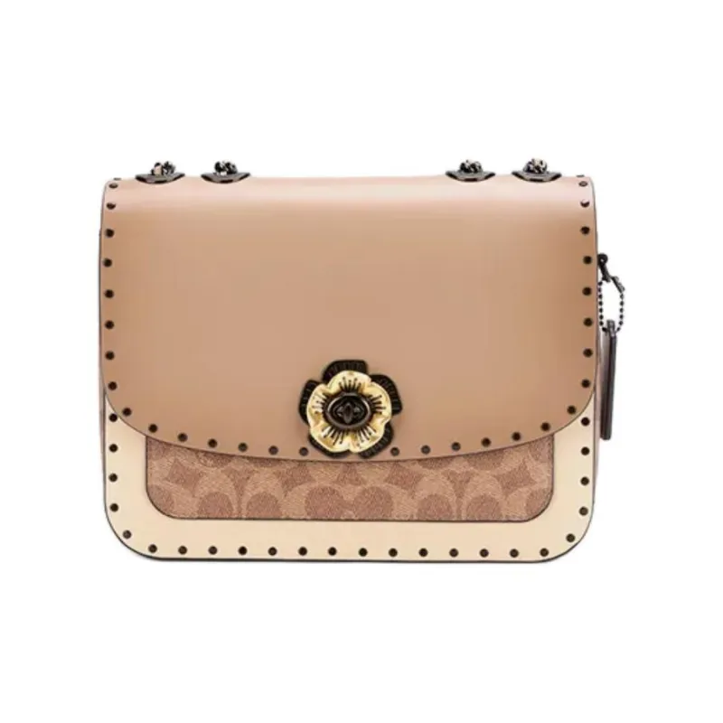 COACH Madison Cow Leather Shoulder Bag, Crossbody Bag Women's Taupe-0