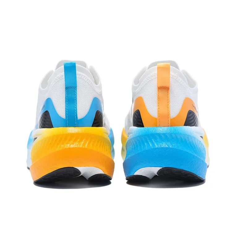 BMAI Carbon FLY Running Shoes Unisex Low Top Storm White/Apricot Yellow/Cerulean-3
