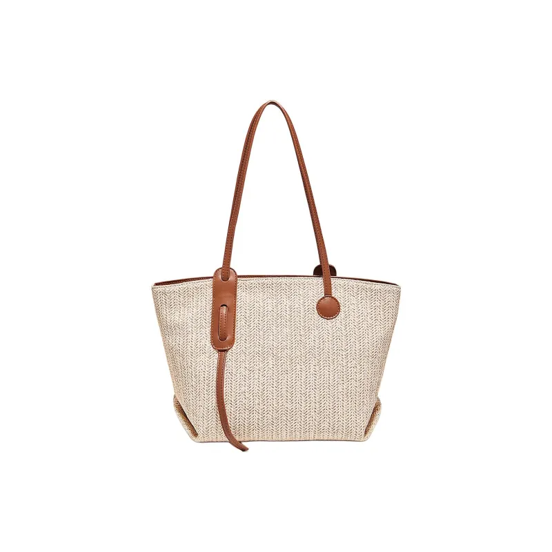 Marino Orlandi Fabric, Synthetic Leather Handbag Regular Women's Ecru-2