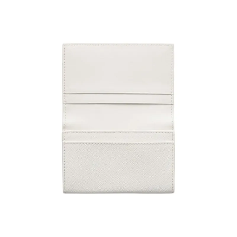 PRADA Leather Card Holder Women's White-2