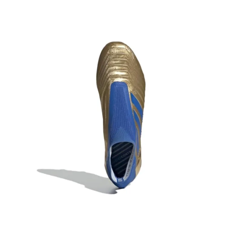 Adidas Predator 19+ Anti Slip And Wear Resistant Support Soccer Shoes Men's Blue Gold-2