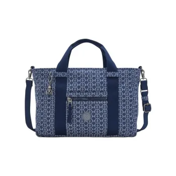 Kipling Cotton Laptop Bag Handbag Small Size Unisex Denim Blue