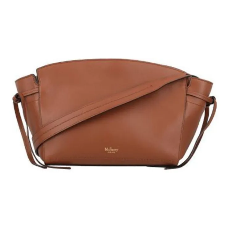 Mulberry Grain Leather Shoulder Bag, Crossbody Bag Women's Bright Umber-3