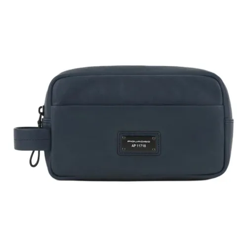 PIQUADRO Leather Toiletry Bag Unisex Blue