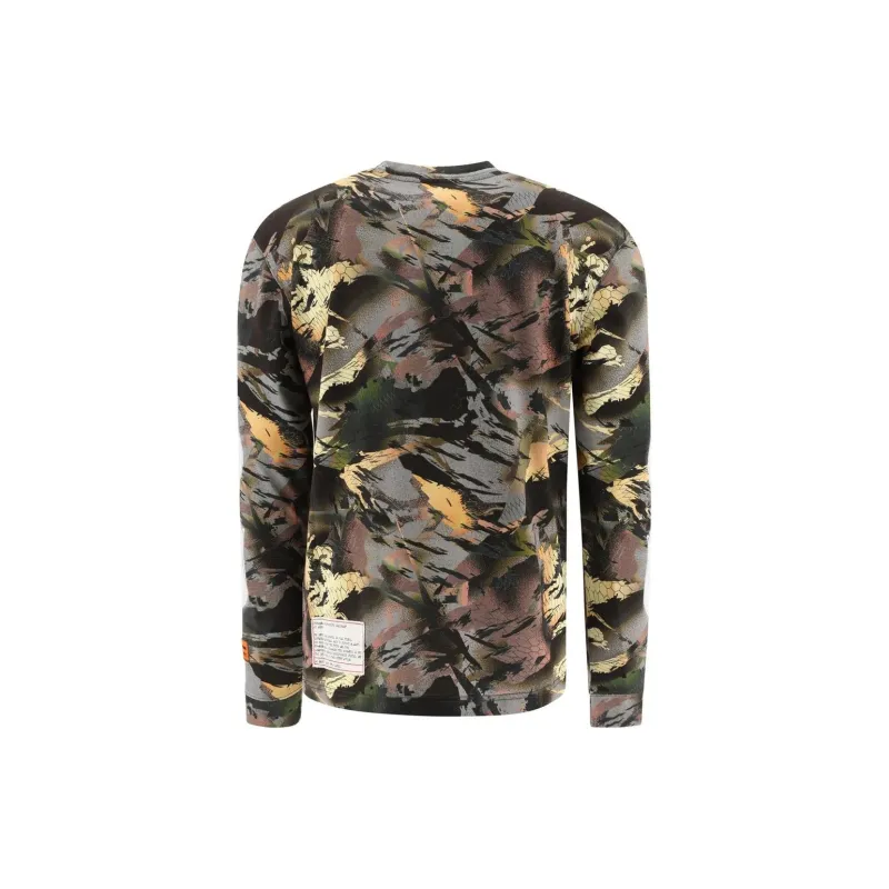 HERON PRESTON Camouflage Print Long Sleeved T Shirt-1