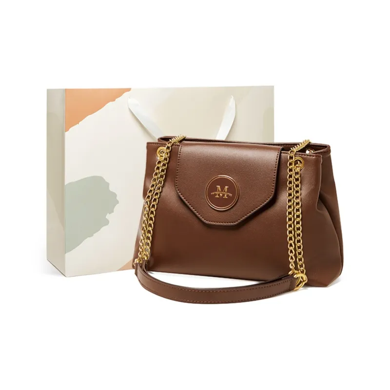 15 MINS Cow Leather With Synthetic Leather Handbag, Crossbody Bag, Shoulder Bag Regular Women's Oat/Coffee-5