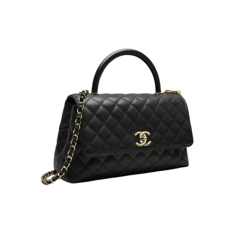 CHANEL Caviar Calfskin Shoulder Bag, Crossbody Bag, Handbag Medium Size Women's Black-2