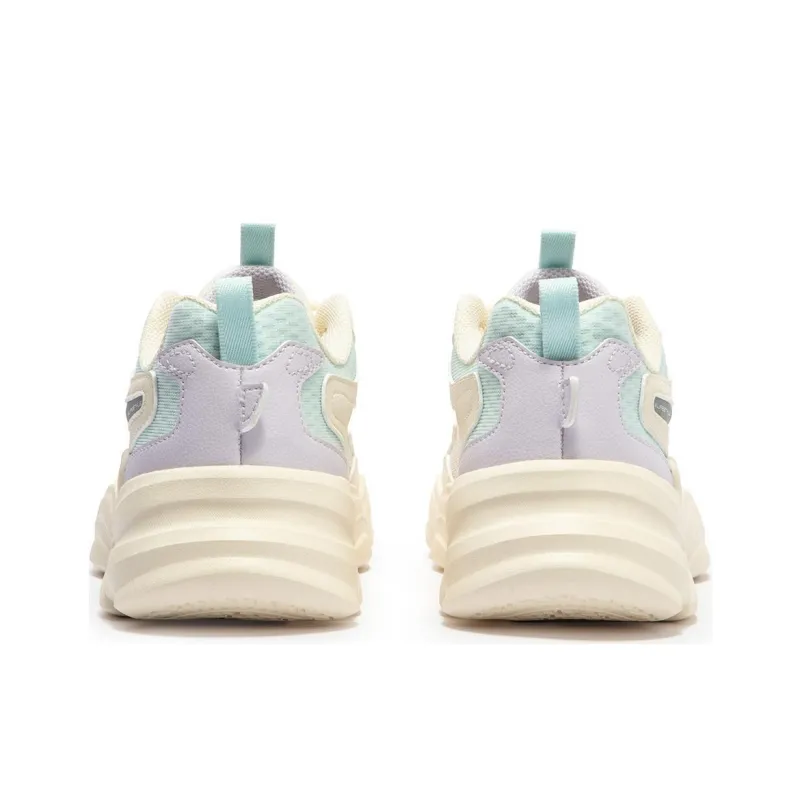361° Anti Slip Wear Resistant Low Top Casual Running Shoes Women's White Blue-4