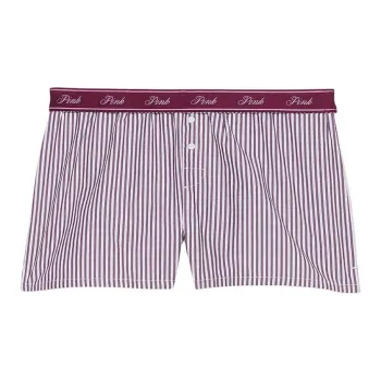 Victoria's Secret PINK Cotton Poplin Boxer Shorts /WRoWS Pajama Pants Women's Rose