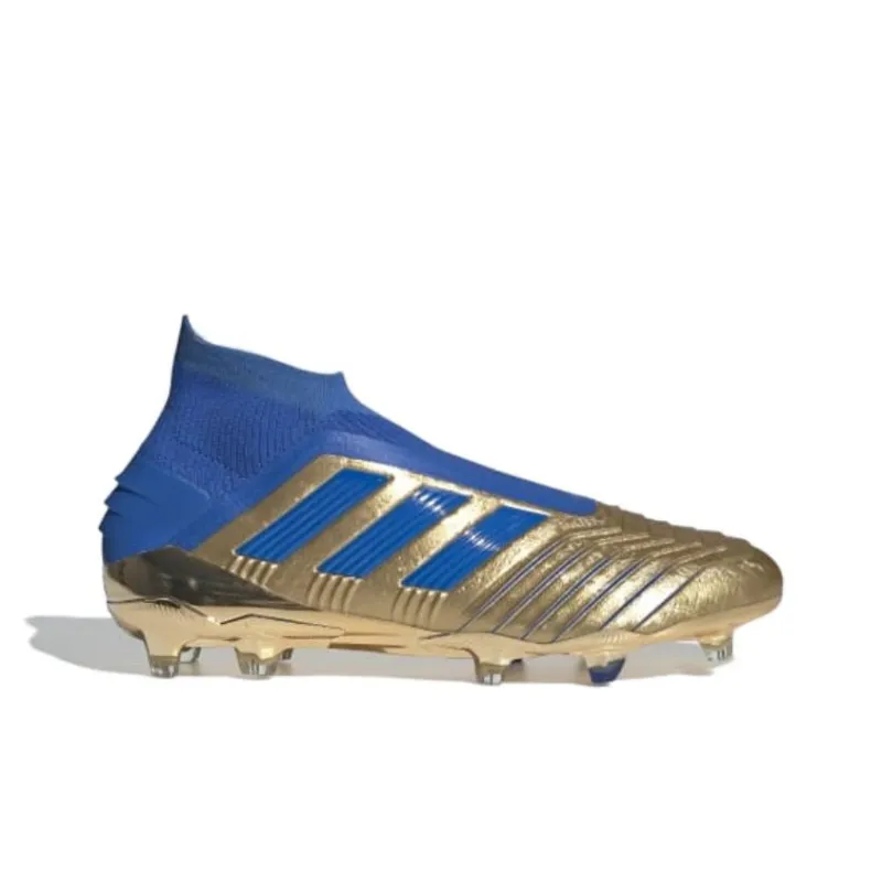 Adidas Predator 19+ Anti Slip And Wear Resistant Support Soccer Shoes Men's Blue Gold-1