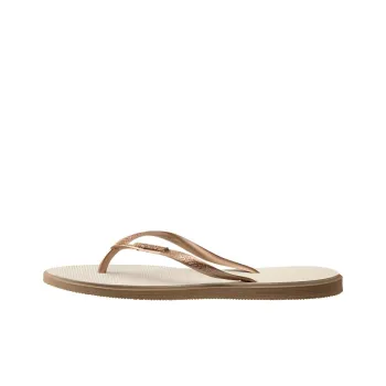 Havaianas Rubber Sole Slip Resistant Flip Flops Women's Rose Gold/Beige