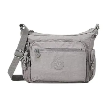 Kipling Nylon Shoulder Bag, Crossbody Bag Small Size Unisex Gray Purple
