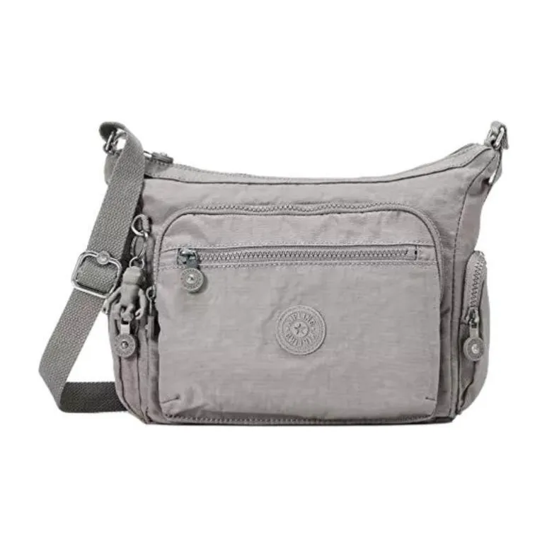 Kipling Nylon Shoulder Bag, Crossbody Bag Small Size Unisex Gray Purple-0
