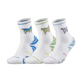 SPALDING Sports Socks Breathable Warm Basketball Socks For Elite Training Kids' Unisex 3 Pack White/Black