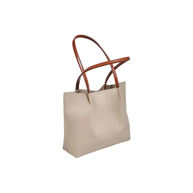 Marino Orlandi Synthetic Leather Totes Handbag Shoulder Bag Large Size Women's Black/Khaki-7
