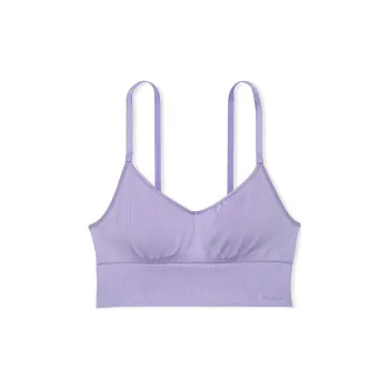 Victoria's Secret PINK Seamless Longline Sports Bra/Star Lilac Bra Women's Star Purple Lilac