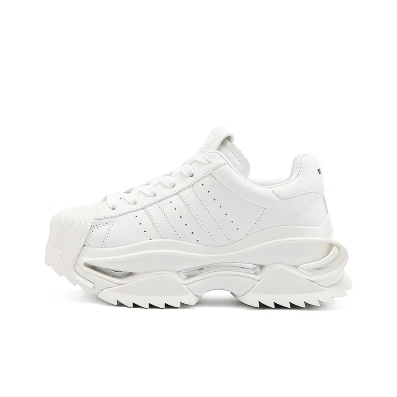 M88M Anti-Slip And Wear-Resistant Height Increasing Low-Top Chunky Sneakers Unisex White-0