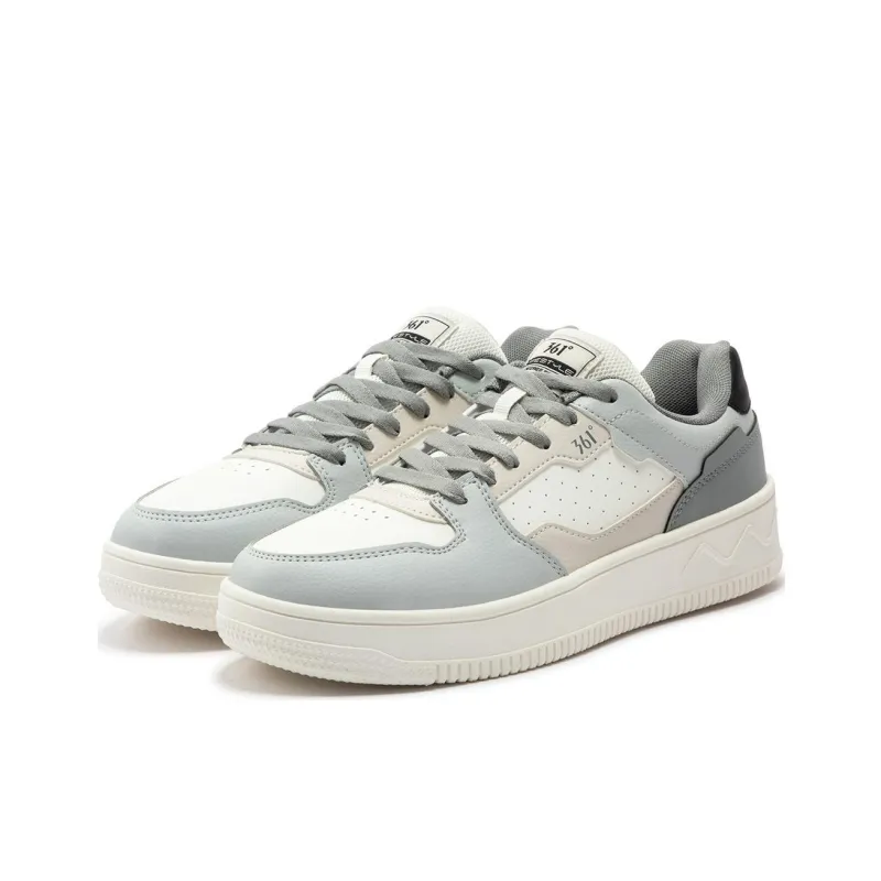 361° Non slip Lightweight Low Top Skateboard Shoes Men's White Gray Blue-2