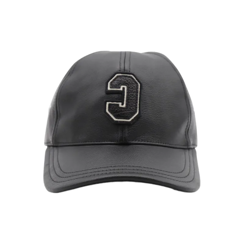 CELINE Logo Patch Leather Cap-1