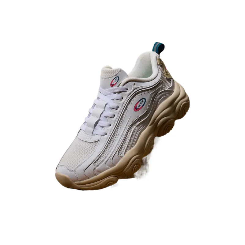 KELME Cushioned Slip-Resistant Low-Top Chunky Sneakers Women's White-4