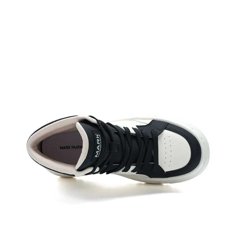 FAIRWHALE Skateboard Shoes Men High Top Black/Green-4