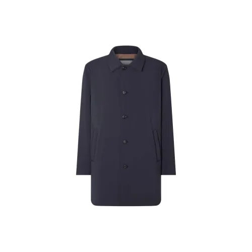 STAND STUDIO Trench Coats Men Blue