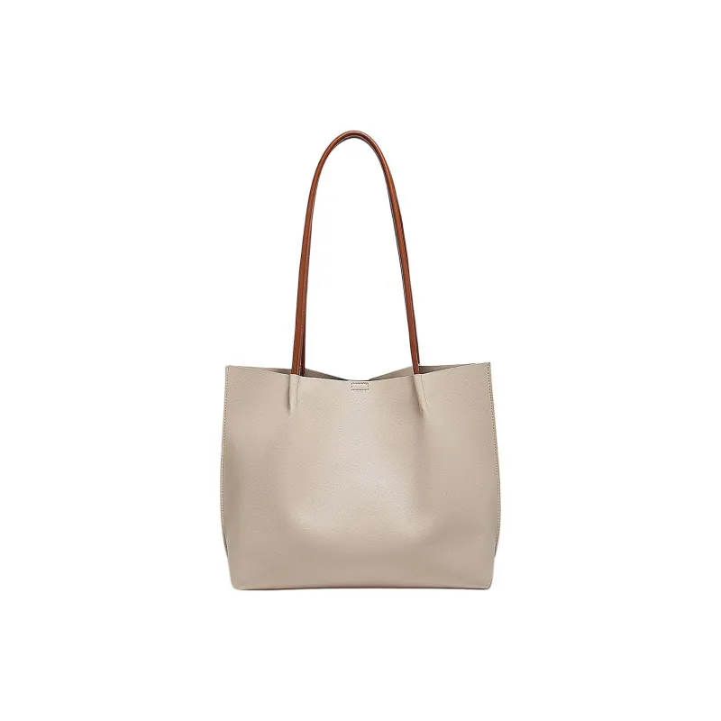 Marino Orlandi Synthetic Leather Totes Handbag Shoulder Bag Large Size Women's Black/Khaki-5