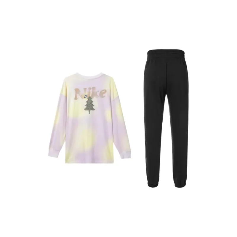 Nike Sweatshirt Sets Women's Light Purple/Black-1