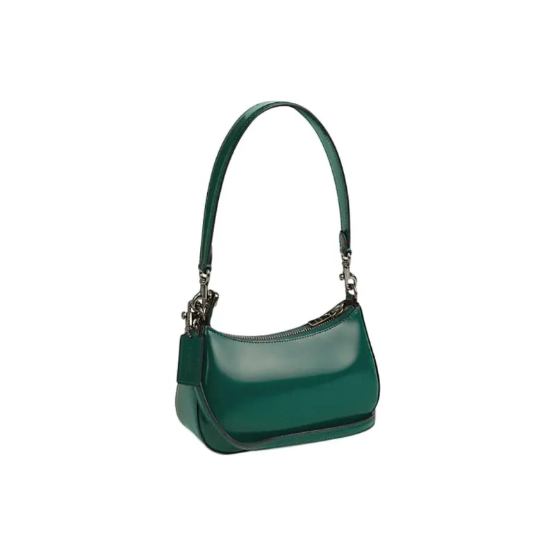 COACH Teri Cow Leather Crossbody Bag Shoulder Bag Small Size Women's Emerald Green-1
