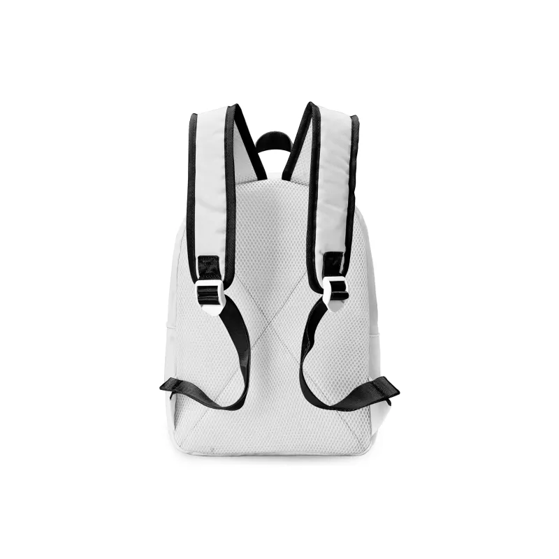 TURN UP Polyester Students Backpack Regular Unisex White-2