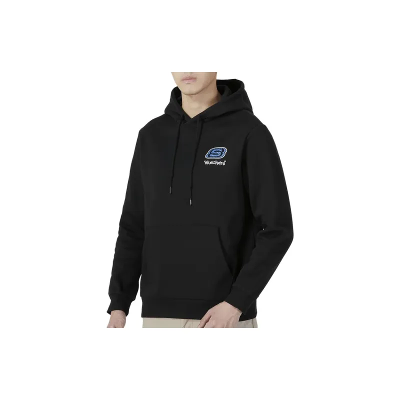 Skechers Colorful Hooded Fitted Long Sleeved Sweatshirt Unisex Black-2