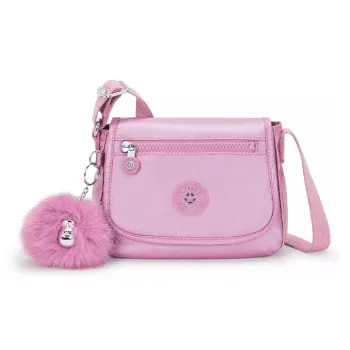 Kipling Nylon Shoulder Bag, Crossbody Bag Mini Women's Sweet Furong Metallic