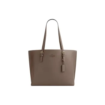COACH Cow Split Leather One Shoulder Handbag Large Size Women's Dark Umber