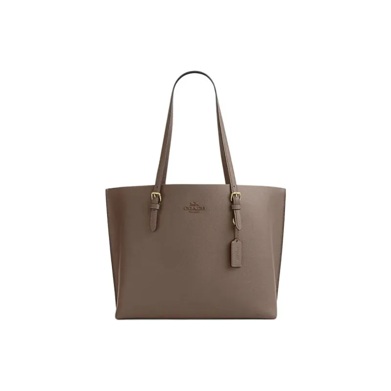 COACH Split Cow Leather One Shoulder Handbag Tubas Women's Dark Umber-0