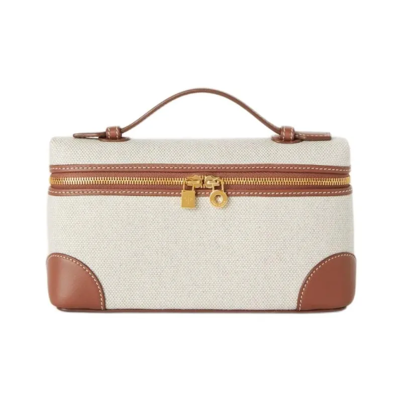 Loro Piana ExtraPocket Cotton Shoulder Bag, Crossbody Bag, Handbag Regular Women's Natural & Caramel & Sun Gold-0
