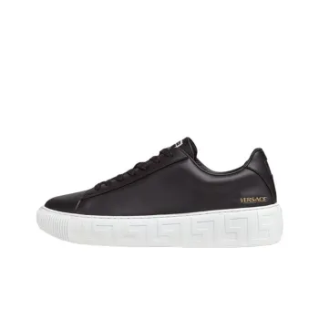 VERSACE Greca Lace up Sneakers Black White
