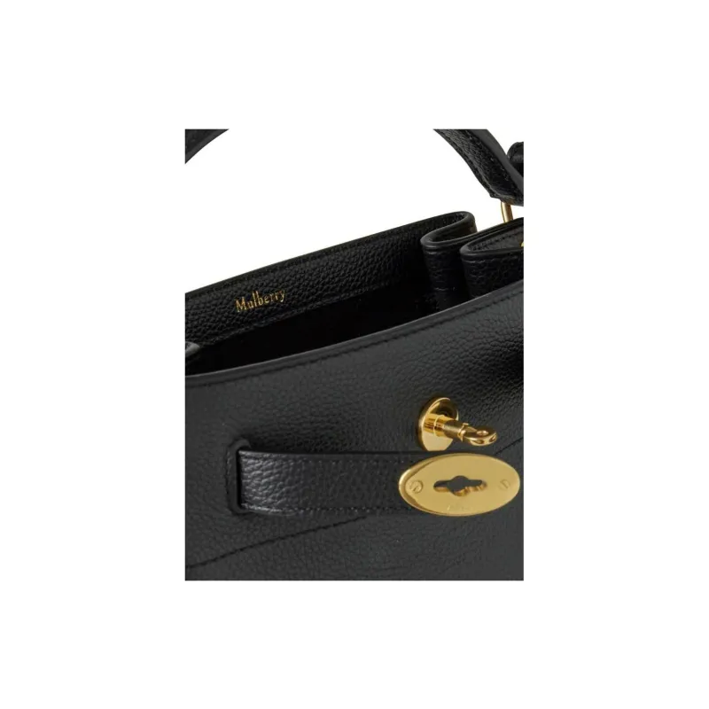 Mulberry Grained Leather Bucket Bags Shoulder Bag Crossbody Bag Handbag Small Size Women's Black-3