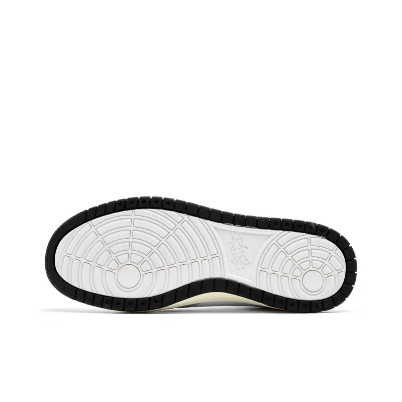 QIAODAN Anti Slip Wear Resistant Low Top Skateboard Shoes Men's White Gray-4