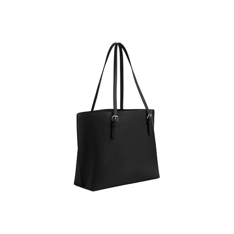 COACH Mollie Cow Leather Tote Bag, Shopping Bag, Shoulder Bag, Handbag Tubas Women's Black-1