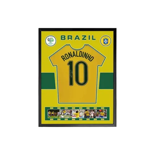 Yi Shot Soccer Fan Gear Jersey 2006 World Cup Brazil National Team Included SA Certificate Framed And Collectible