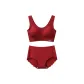 Wave-Shaped Velour Red
