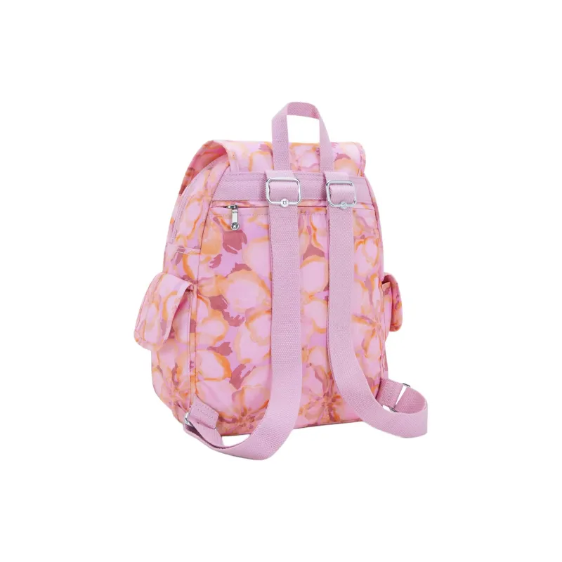 Kipling Recycled Polyester Backpack Small Size Women's Floral Pink-2