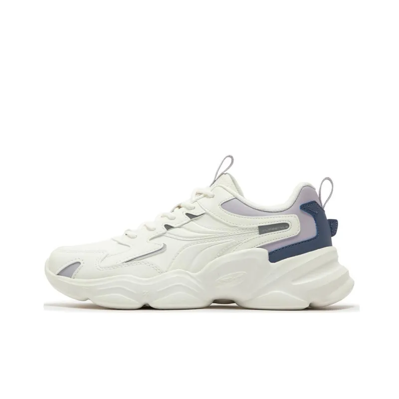 361° Anti-Slip Wear-Resistant Low-Top Casual Running Shoes Women's White Blue Purple-0